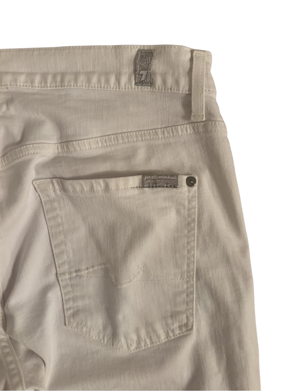 7 For All Mankind Jeans White Straight-Leg - Picture 4 of 5